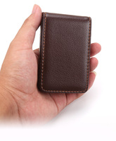 Tempat Kartu Nama Kulit Magnetik Logo Kustom Dompet Kartu Kulit PU Portabel Kantor Perusahaan