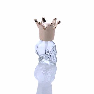 Flacon de vernis à ongles, accessoire pour manucure, crâne de cristal clair, squelette, en titanium, charbon noir, avec brosse (NG17), 8ml - Product Image 1