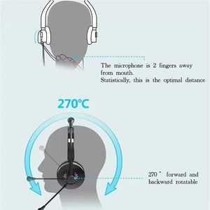 K3B หูฟังแล็ปท็อปพีซีแบบ USB พร้อมไมโครโฟนควบคุมระดับเสียงแบบ On-Ear ปลั๊ก USB แบบมีสายชุดหูฟังสำหรับศูนย์บริการทางโทรศัพท์สำหรับคอมพิวเตอร์ - Product Image 3
