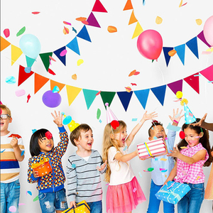 <span class=keywords><strong>Guirlande</strong></span> de fanions colorés 2,5 m, fanions multicolores en feutre pour fêtes, célébrations et décorations de magasins - Product Image 4