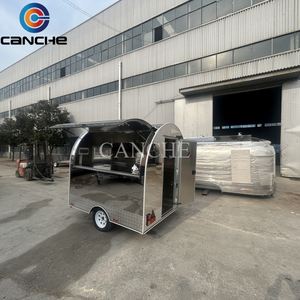 Chariot de vente ambulante multifonctionnel en acier inoxydable personnalisé pour la vente de glaces, de collations et de nourriture, camion de restauration rapide mobile, remorque à vendre - Product Image 4
