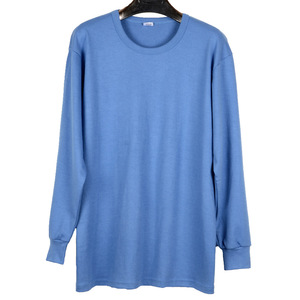 Ropa interior térmica de algodón para hombre, corte holgado, talla grande, cuello redondo, estilo fino para papás, gris y azul, 2XL, 3XL, 4XL, color sólido - Product Image 5