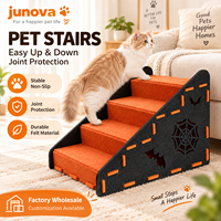 Escalier en feutre pour animaux de compagnie, 4 marches, pour chats et chiens, rampe d'intérieur durable, vente en gros d'usine, taille et couleur personnalisables OEM