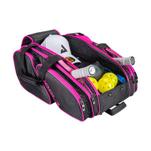 Sac de tennis de pickleball de luxe, échantillon gratuit, grand sac à dos pour raquettes, crochet pour clôture, rangement ventilé pour chaussures, équipement sportif, matériau PU - Product Image 4