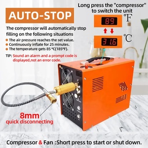 <span class=keywords><strong>Compresseur</strong></span> d'air PCP à double cylindre haute pression 30 MPa 4500 PSI 12 V 110 V 220 V pour <span class=keywords><strong>plongée</strong></span> et paintball, vente directe usine TUDIVING, ODM - Product Image 3