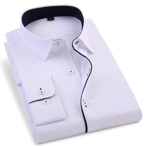 Abbigliamento professionale con LOGO camicia da lavoro bianca a maniche lunghe da uomo <span class=keywords><strong>Slim</strong></span>-<span class=keywords><strong>Fit</strong></span> Non stiratura Plus Size monopetto formale per l'autunno - Product Image 2