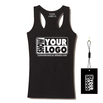 Fitness Wear Women tank Top Lady , Sport tank Top Black Color 100% Modal Free Feel Cold Feeling With Custom Print Design