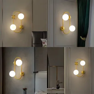 Lampada da parete di lusso con applique a testa singola con globo di vetro francese dal Design moderno di vendita calda