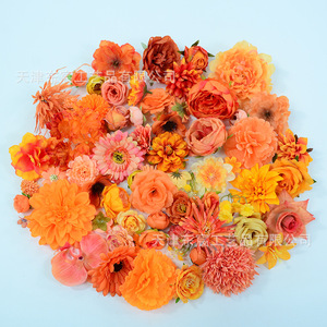 Fleurs artificielles en soie Dongchen Arts Crafts, pivoine orange, fleur de base de 10 cm, accessoires de décoration pour mariage et maison - Product Image 4