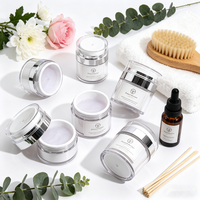 Logo personnalisé blanc clair AS PP pot sans air cosmétique conteneur 15g 30g 50g Push-type bouteille de crème sous vide