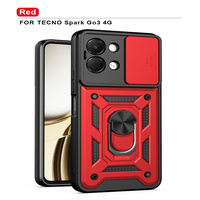 Étui de téléphone Lichicase Armor Design Push Window Soft TPU Hard PC pour Tecno Pova Curve 2, coque antichoc