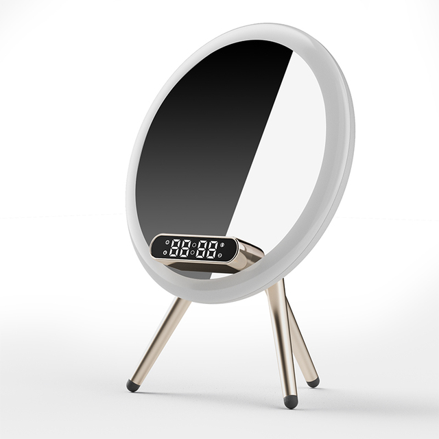 Hot Selling Bluelang Q6 AI Smart Beauty Mirror 1800mAh Wireless Charging  Speakers with Clock Alarm Clock Display