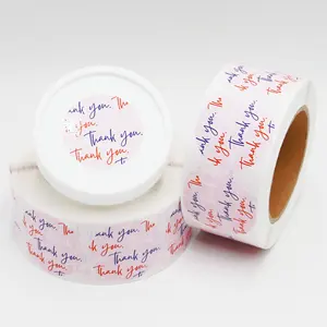 Autocollant personnalisé rond papier d'art autocollant de remerciement pour l'emballage 2 pouces étiquette ronde autocollant étiquette de surface brillante