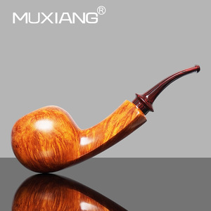 Muxiang Wooden Tobacco Pipe Straight Type Handmade Fragrant Photinia Wood Smoking Accessory - Product Image 3