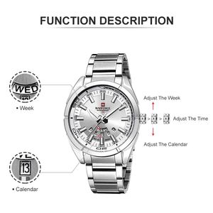 Reloj de Pulsera de Cuarzo <span class=keywords><strong>NAVIFORCE</strong></span> <span class=keywords><strong>9038</strong></span> para Hombre, Estilo Casual de Negocios, Acero Inoxidable de Lujo con Función Impermeable, Logotipo Personalizable - Product Image 2