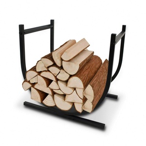 Casier de stockage noir pour bûches, support décoratif en fer métallique pour <span class=keywords><strong>la</strong></span> maison, cheminée domestique - Product Image 1