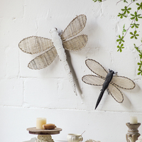 Decoración Metálica Vintage Estilo Americano, Adorno de Libélula para Pared, Decoración Rústica para Entrada