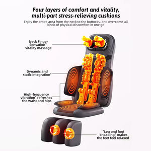Masajeador de cuello de vibración eléctrica Shiatsu 2025 con calor y presión de aire, colchón de masaje de espalda plegable para aplicación corporal - Product Image 4