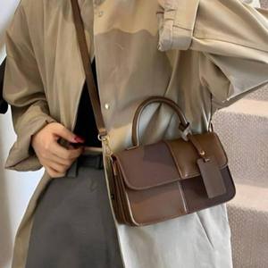 Stylish Retro Small Square Women's Tote Bags Retro pu leather single-shoulder bag Lady designer bag school handbags All Seasons - Product Image 3