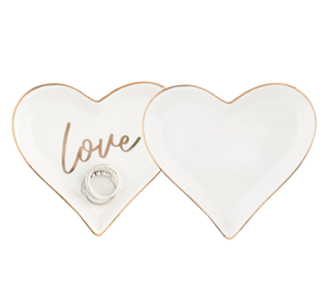 Custom Logo Heart <b>Ring</b> Dish, <b>Ceramic</b> Jewelry Holder Tray, Gift - Product Image 1