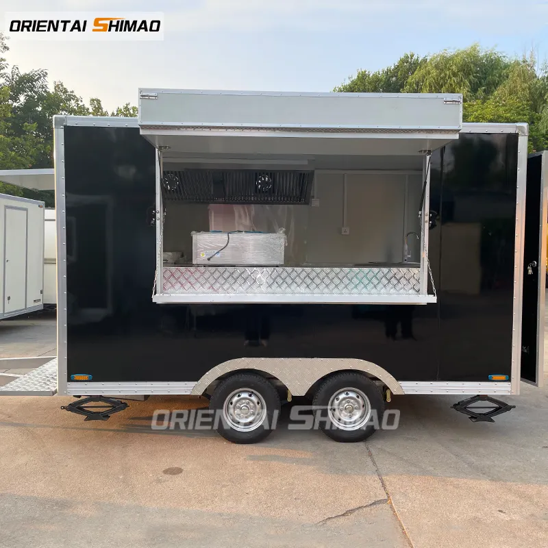 Oosterse Shimao 2021 Mobiele Voedsel Vrachtwagen 7.5ft Restauratierijtuig Voedsel Trailer Voedsel Winkelwagen Reclame