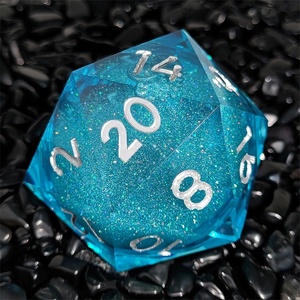 Dés à <span class=keywords><strong>20</strong></span> faces personnalisables en vrac, couleurs mélangées, effet sable mouvant, D&D D20 55mm, <span class=keywords><strong>super</strong></span> grand, bleu aléatoire - Product Image 3
