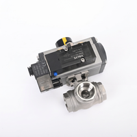 Vanne à boisseau sphérique en acier inoxydable à commande pneumatique 3 voies FURUI, raccords BSPP/BSPT/NPT, revêtement PTFE, certifiée ISO9001 CE, OEM