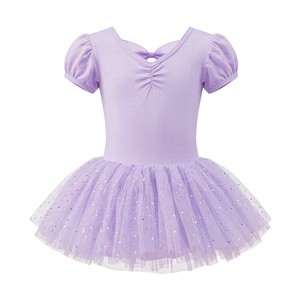 Robe tutu de ballet pour filles, tutu en tulle à paillettes, justaucorps à manches courtes, tenue de scène de danse, robe de princesse - Product Image 5