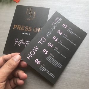 Giấy In Ấn Thiết Kế Miễn Phí Tùy Chỉnh Trên Thẻ Hướng Dẫn Làm Móng Giấy Vàng Hồng Kinh Doanh Nhỏ Cảm Ơn Bạn Đã Đặt Hàng Thẻ - Product Image 1