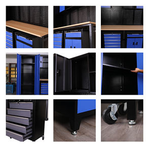 Banco da Lavoro per Officina, Stazione di Lavoro da Garage, Armadietto Portautensili in Metallo da Parete, Banco da Lavoro in Acciaio - Product Image 3