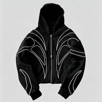 Veste ODM personnalisée pour homme, coupe classique, en molleton patchwork 100% coton, coupe-vent, écologique, à fermeture éclair, style streetwear d'automne