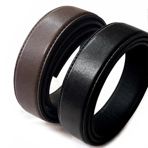 Sangle de ceinture de remplacement en cuir de vache véritable marron d'origine coréenne, 30 mm x 130 cm, sans trous, pour boucle à cliquet automatique - Product Image 2
