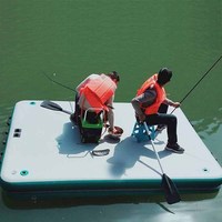 Plateforme de pêche gonflable de grande taille, petit station d'accueil flottant portable, bon marché, ballons en plastique