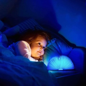 3D Creative LED Night Light USB Recharge 5 Colors Folding Book Light Wooden RGB <b>Table</b> Lamp Home Desk Decoration for Kids Gift - Product Image 6
