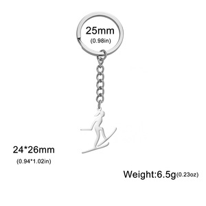 Nueva moda esquí llavero doble tablero esquí trineo deportes llaveros bolsa <span class=keywords><strong>de</strong></span> acero inoxidable coche llavero accesorios joyería regalo - Product Image 6