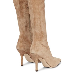 Noir Stretch daim cuissardes femmes sur le genou bottes <span class=keywords><strong>Camel</strong></span> talon haut bout pointu dames chaussures d'hiver - Product Image 3