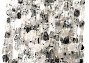 Natural Black Rutile Gemstone Smooth Nuggets Shape Beads for Handmade Jewelry Making Necklace Wholesale - Product Image 4