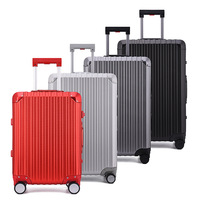 Boîte de voyage tout aluminium alliage de magnésium 20 pouces TSA Lock Universal Wheel Spinner Leather Suitcase Password Carry-On Coffer