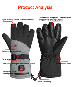 Gants chauds imperméables Gants chauffants électriques intelligents à doigts entiers pour la <span class=keywords><strong>moto</strong></span>, le ski et les sports de plein air - Product Image 4