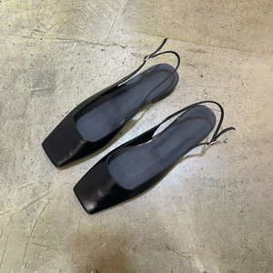 Sandalias Planas de Punta Cuadrada Cerrada para Mujer, Elegantes, de Tacón Bajo, con Tira Trasera, Novedad Verano 2026 - Product Image 1