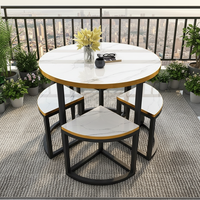 Ensemble de salle à manger en pierre frittée ronde amovible multi-scènes, moderne et ergonomique pour les espaces restreints, meubles de salle à manger à domicile