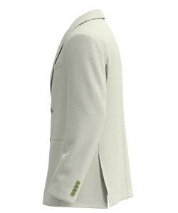 Costume <span class=keywords><strong>homme</strong></span> 2 pièces vert clair ODM |   Blazer croisé avec doublure imprimée feuilles et pantalon plissé - Product Image 2