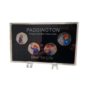 Retangular Acrylic đồng xu hiển thị trường hợp 2 hoặc 4 đồng tiền chủ với tùy chỉnh chèn bọt - Product Image 1