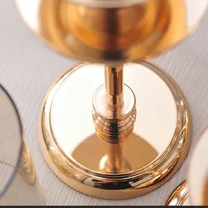 Portacandele per diserbo in vetro in lega di lusso Vintage portacandele in oro portacandele decorativo in ottone in metallo