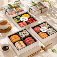 Biologisch afbreekbare, milieuvriendelijke, houten wegwerpverpakkingen voor restaurants, desserts, gebak, sushi, lunch en bento boxen