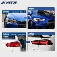 Feux avant et arrière HETOP Lancer 2008-2017, ensemble personnalisé à double faisceau, feux arrière à LED séquentiels pour Mitsubishi