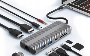 Hub USB C 8 Ports OEM 8 in1 Type C Hub avec HDMI 8K 30Hz RJ45 1000M PD 100W Compatible avec <span class=keywords><strong>MacBoo</strong></span> k Pro Del l H P - Product Image 5