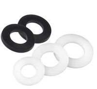 Rondelle plate en nylon de haute qualité, taille métrique, PA66, plastique non conducteur, entretoise noire et blanche, prix d'usine, stock direct
