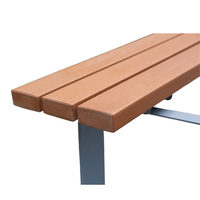 Mobilier d'extérieur commercial longue table de pique-nique en bois composite pour l'extérieur restaurant patio chaise table à manger en bois à ossature métallique