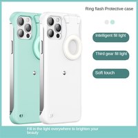 Coque de téléphone hybride anti-chute en TPU de luxe avec anneau lumineux LED 3D pour selfie photo
